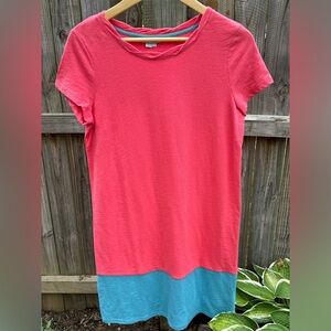 Boden Women's‎ Coral Pink Blue Women's T-Shirt Dress Size 6R